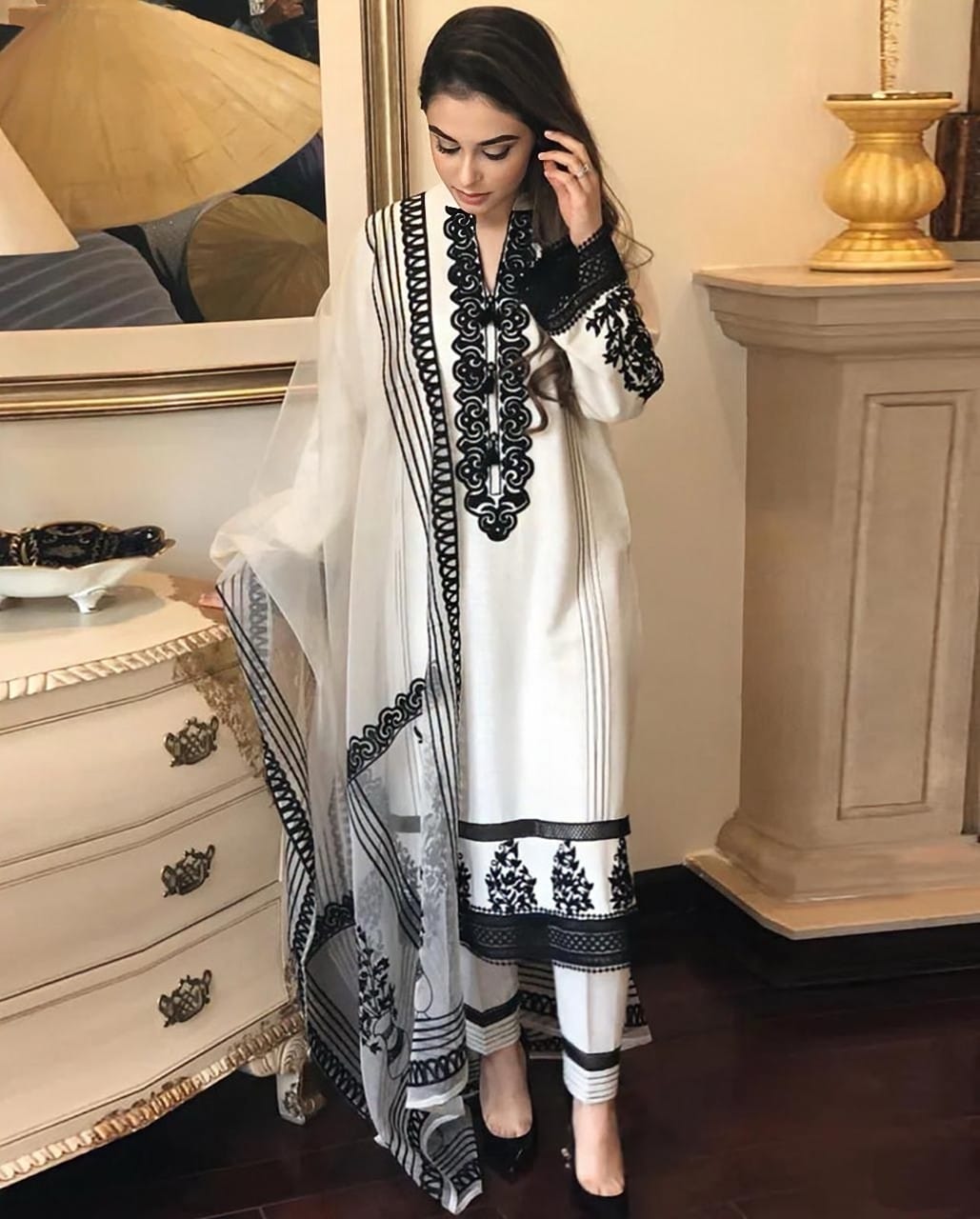LAWN 3 PIECE | FULL HEAVY EMB UNSTICHED SUIT FOR SUMMER 2025