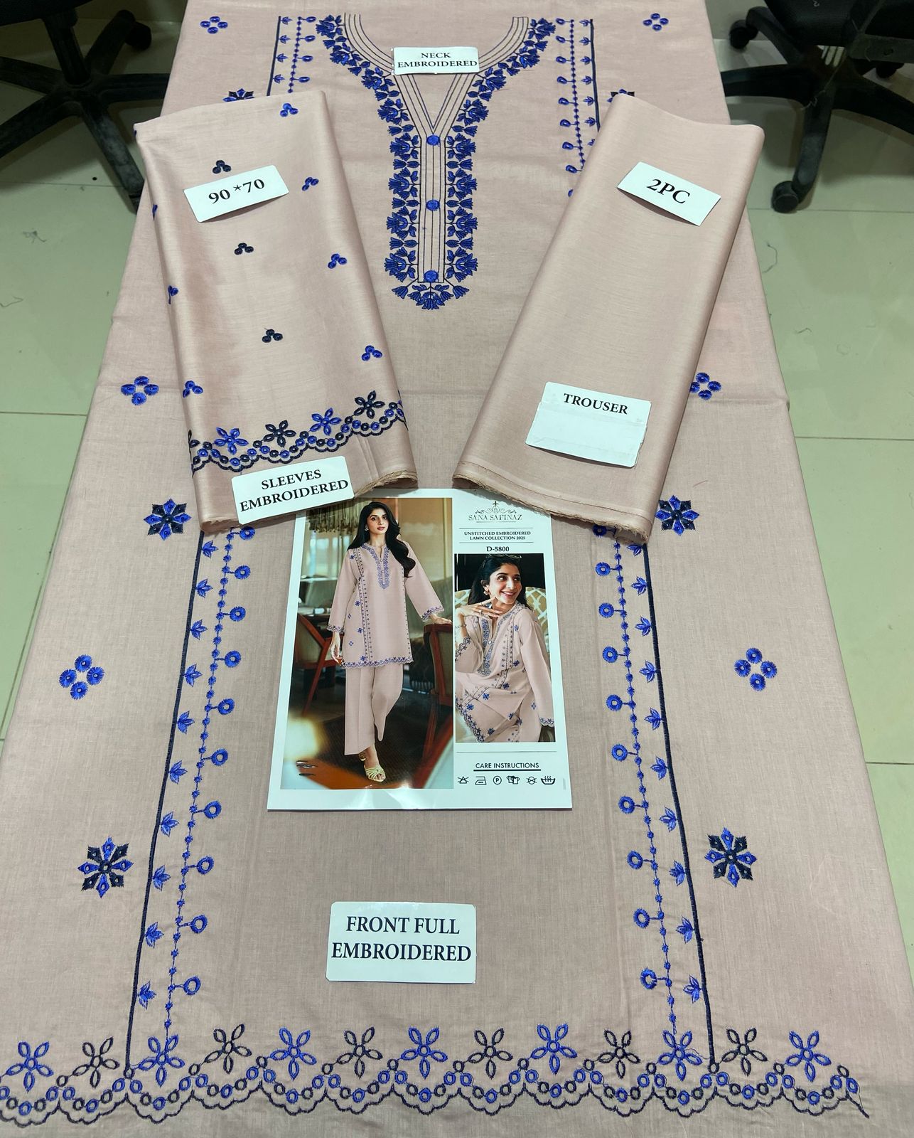 LAWN 2 PIECE | FULL HEAVY EMB UNSTICHED SUIT FOR SUMMER 2025