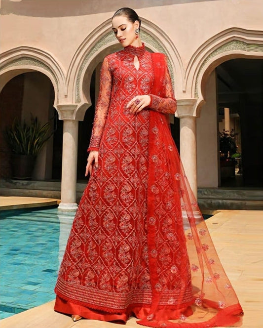 LAWN 3 PIECE | FULL HEAVY EMB UNSTICHED SUIT FOR SUMMER 2025