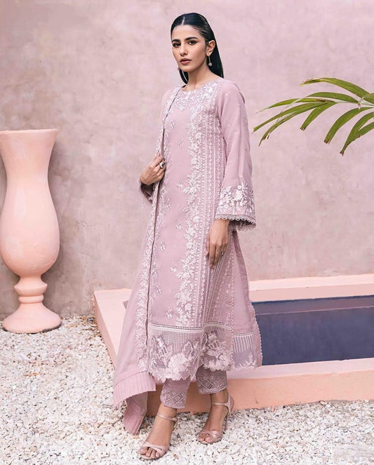 LAWN 3 PIECE | FULL HEAVY EMB UNSTICHED SUIT FOR SUMMER 2025