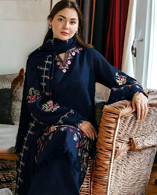 LAWN 3 PIECE | FULL HEAVY EMB UNSTICHED SUIT FOR SUMMER 2025