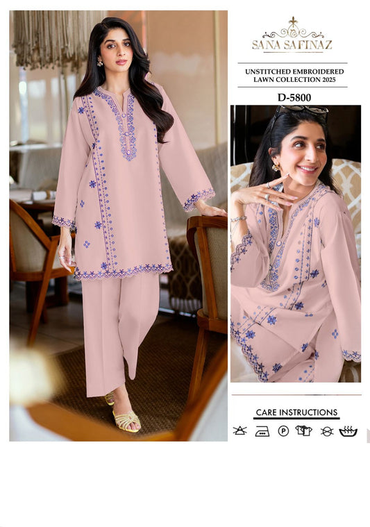 LAWN 2 PIECE | FULL HEAVY EMB UNSTICHED SUIT FOR SUMMER 2025