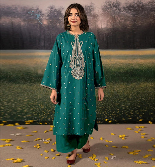 LAWN 2 PIECE | FULL HEAVY EMB UNSTICHED SUIT FOR SUMMER 2025