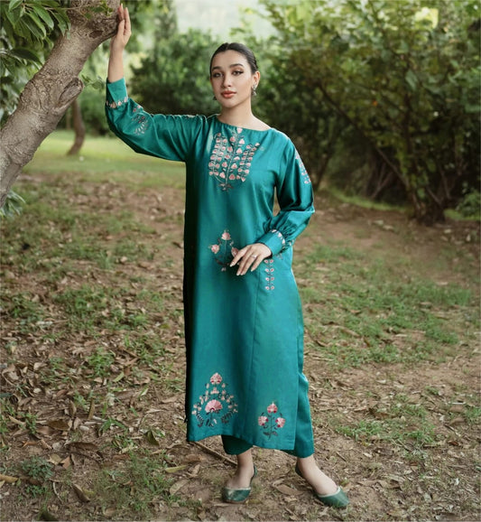 LAWN 2 PIECE | FULL HEAVY EMB UNSTICHED SUIT FOR SUMMER 2025