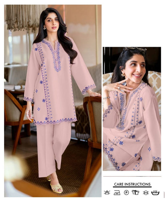 LAWN 2 PIECE | FULL HEAVY EMB UNSTICHED SUIT FOR SUMMER 2025