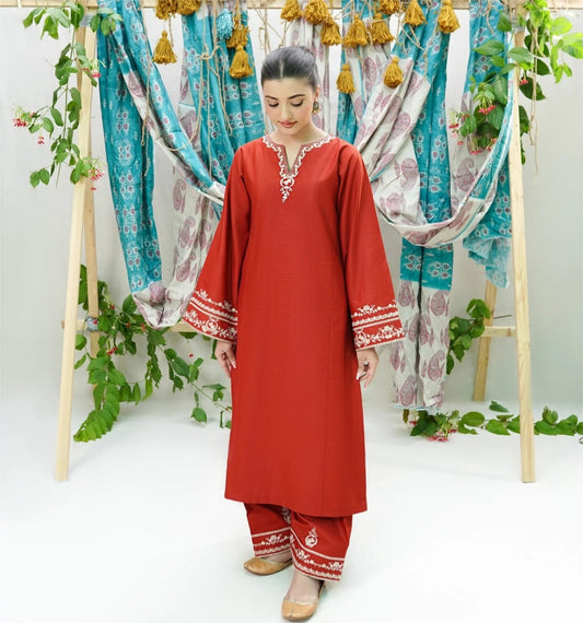 LAWN 2 PIECE | FULL HEAVY EMB UNSTICHED SUIT FOR SUMMER 2025