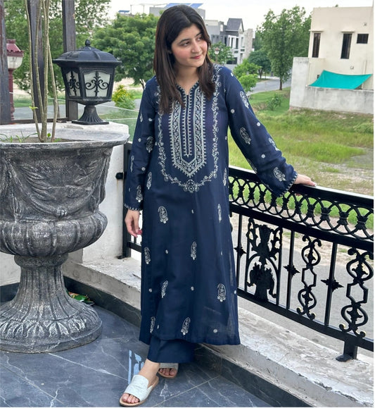 LAWN 2 PIECE | FULL HEAVY EMB UNSTICHED SUIT FOR SUMMER 2025